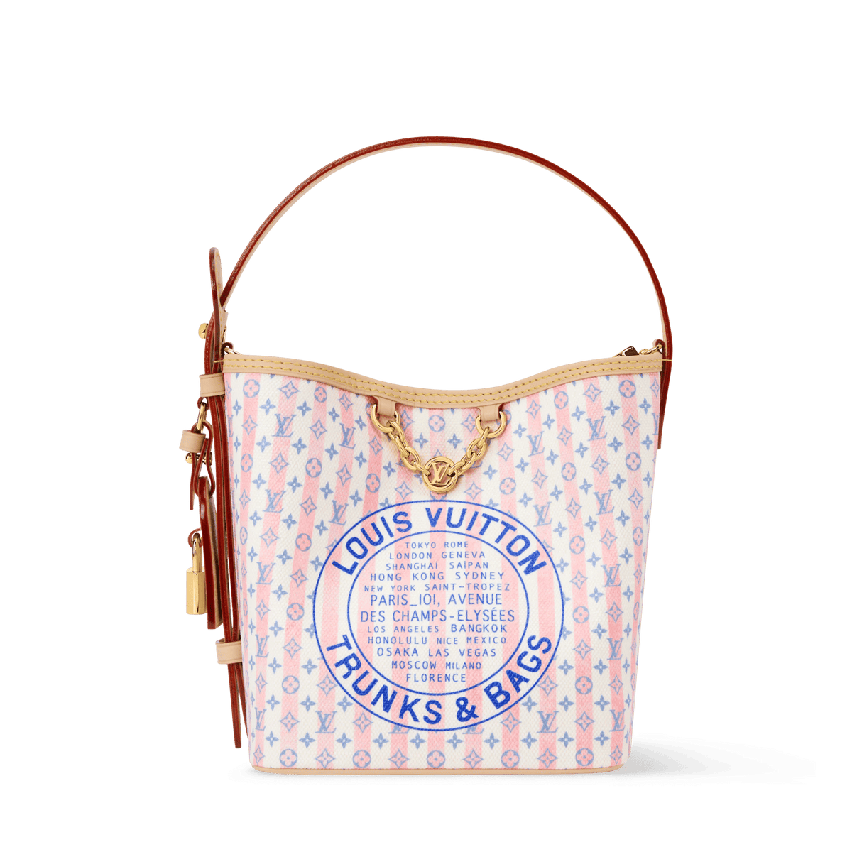 All In BB Monogram Mini Blue Coated Canvas Handbag