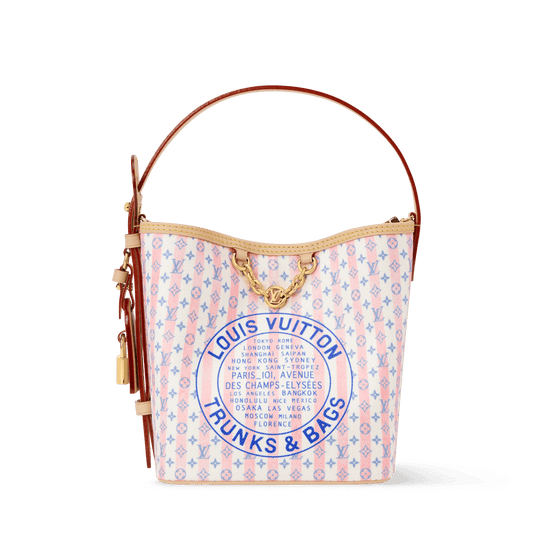 All In BB Monogram Mini Blue Coated Canvas Handbag