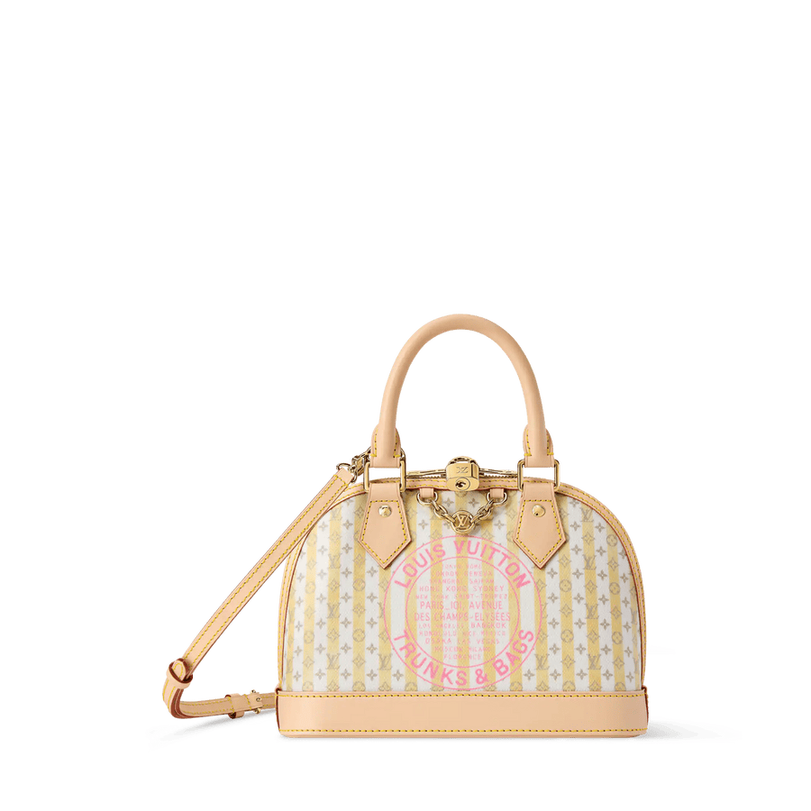 Alma BB LV Stamp Banana Monogram Canvas Nano Bag