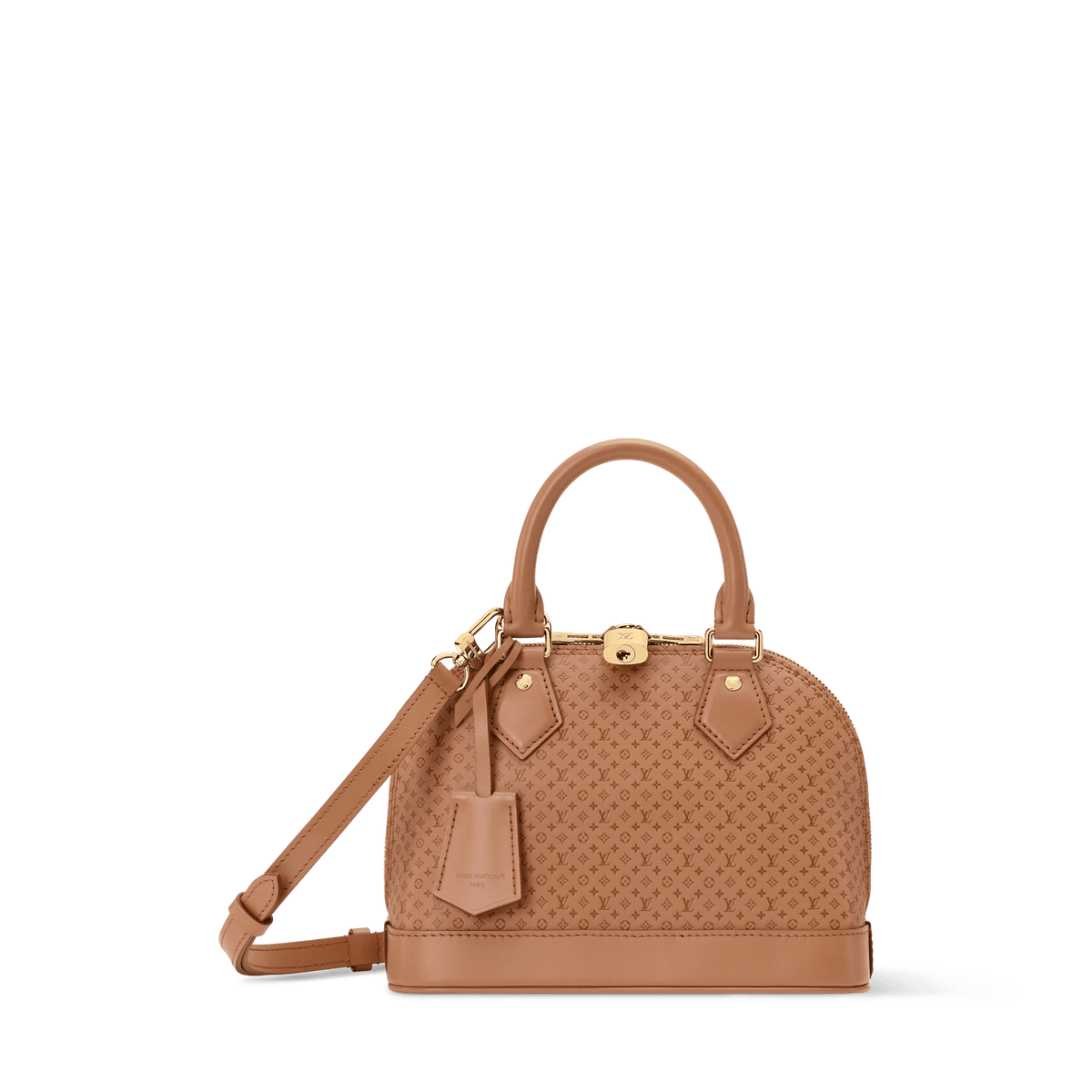 Alma BB Minigram Hazelnut Calfskin Handbag