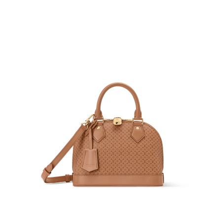 Alma BB Minigram Hazelnut Calfskin Handbag