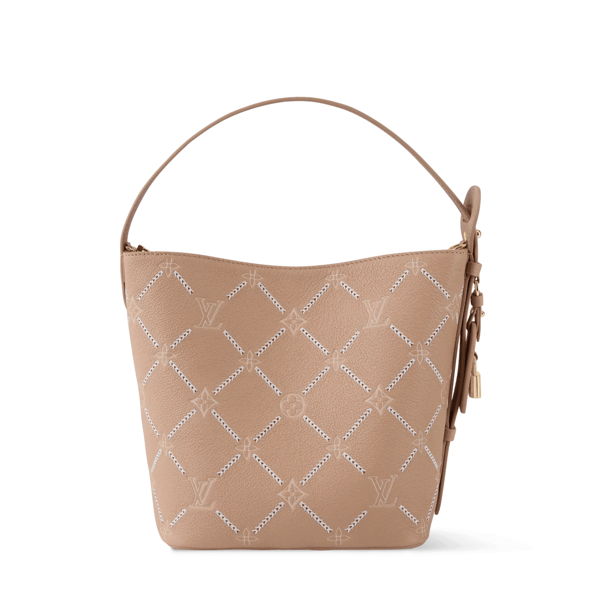 All In MM Hazelnut Couture Monogram Empreinte Leather Bucket Bag M28524