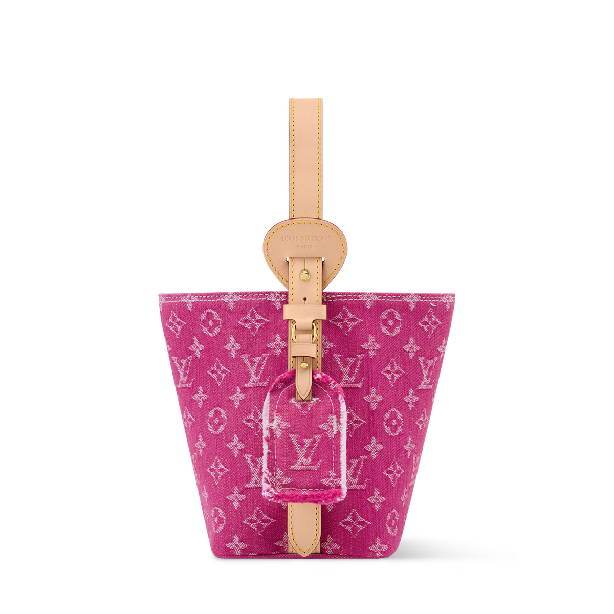 All In BB Monogram Denim Fuchsia Gold-Toned Hardware