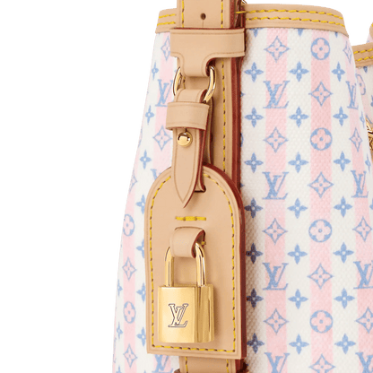 All In BB Monogram Mini Blue Coated Canvas Handbag