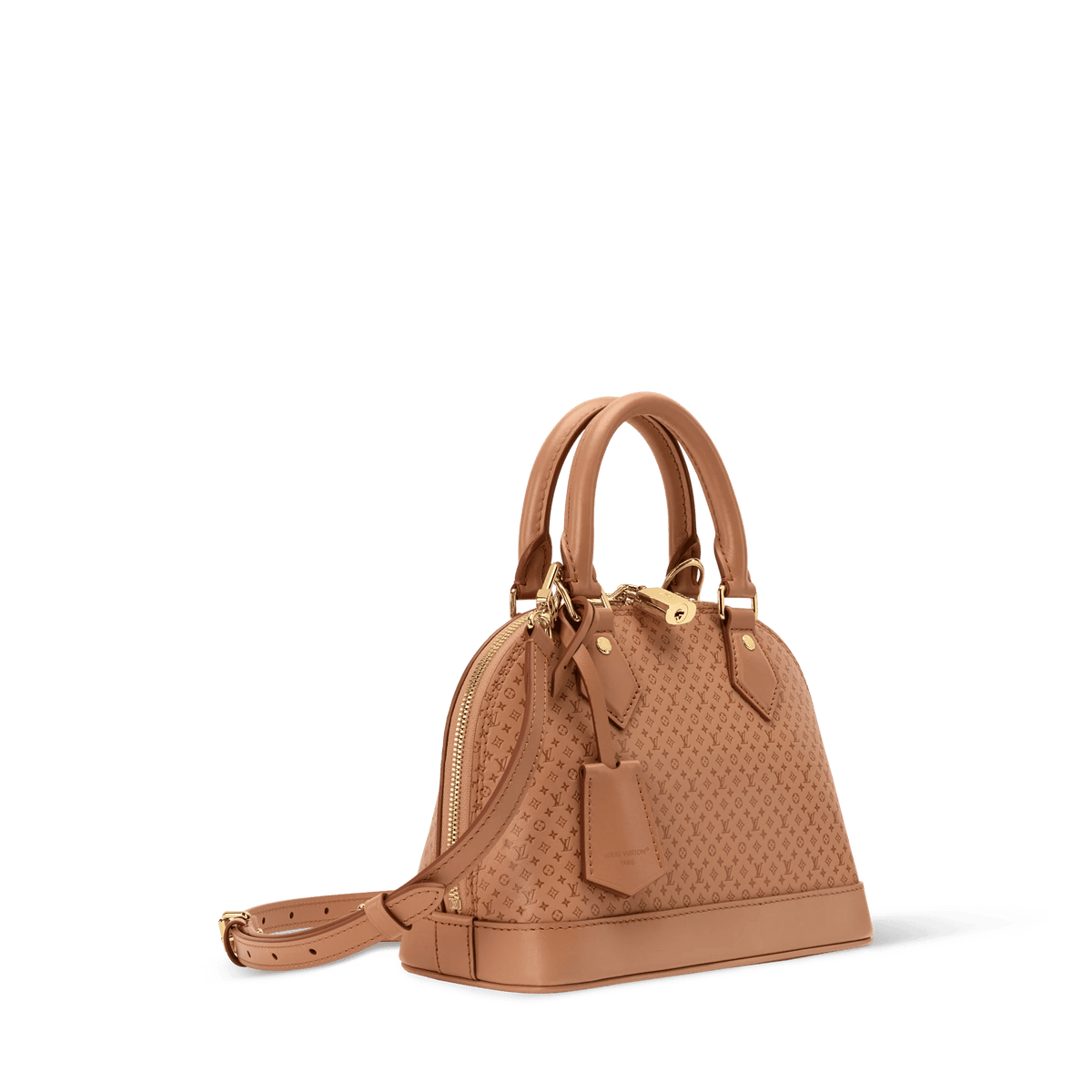 Alma BB Minigram Hazelnut Calfskin Handbag