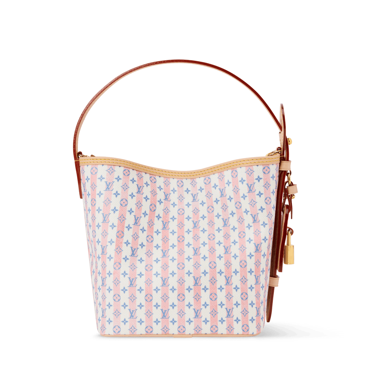 All In BB Monogram Mini Blue Coated Canvas Handbag
