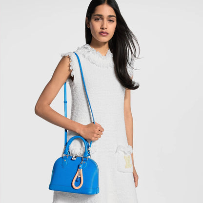 Alma BB Ocean Blue Epi Leather Handbag
