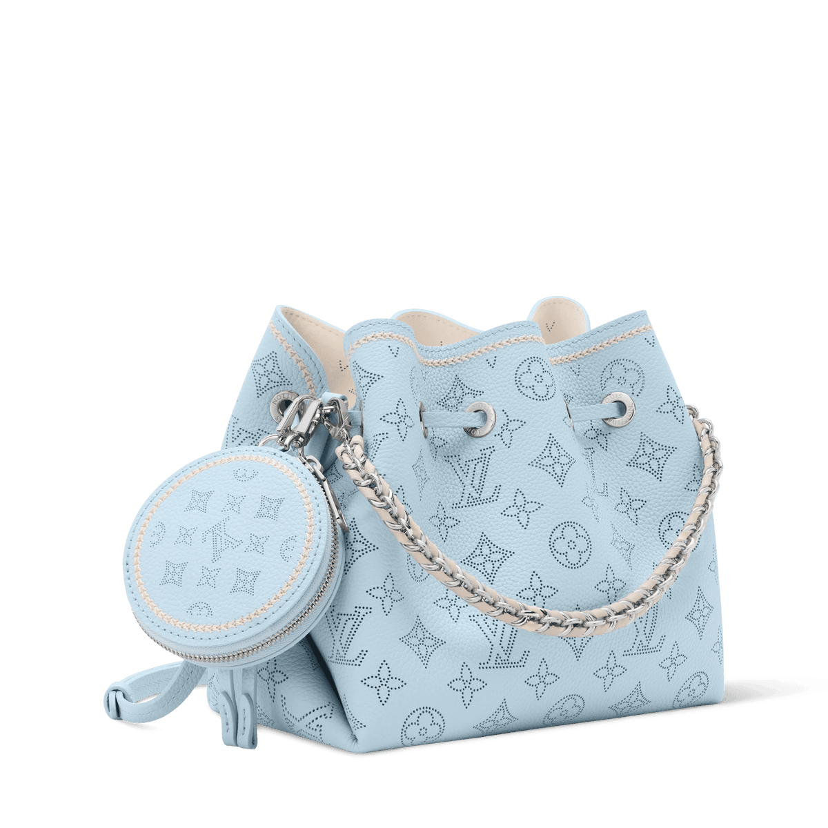 Bella Mahina Bleu Olympe Perforated Calfskin Leather Tote Bag M28885