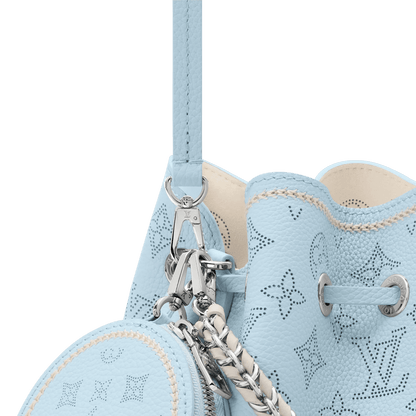 Bella Mahina Bleu Olympe Perforated Calfskin Leather Tote Bag M28885