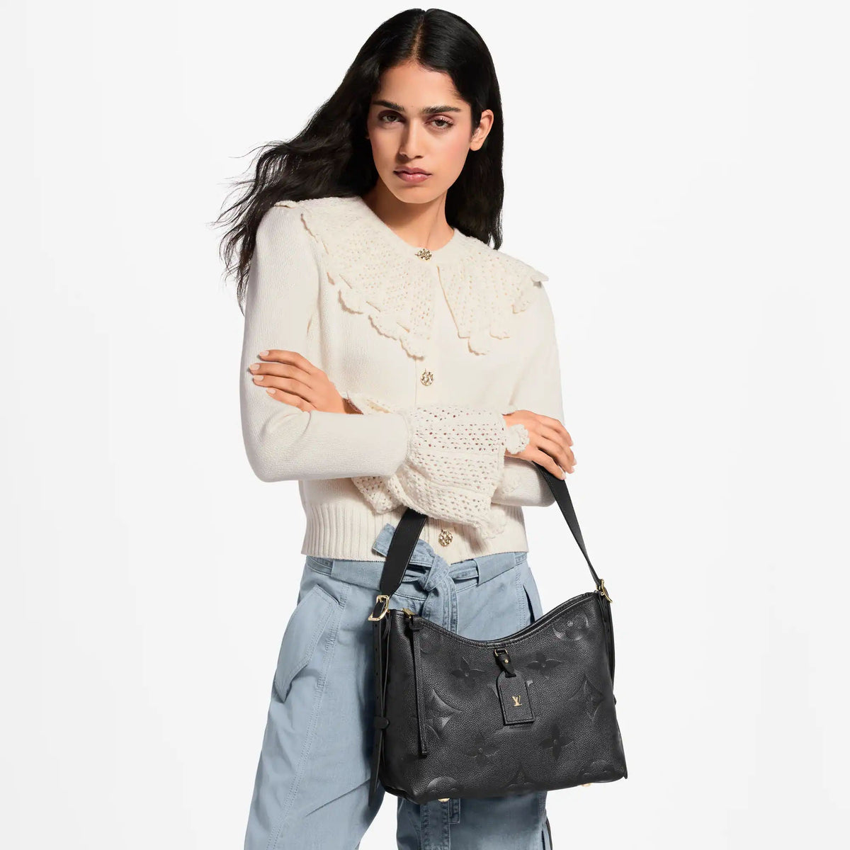 CarryAll PM Black Monogram Empreinte Leather Hobo Bag M46288