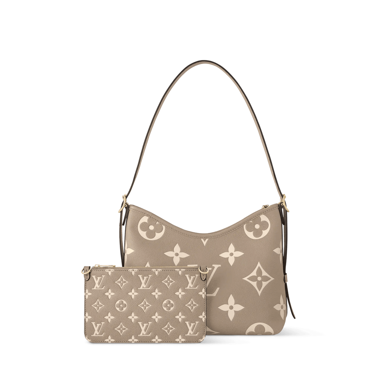 CarryAll PM Bicolor Monogram Empreinte Leather Hobo Bag M47180