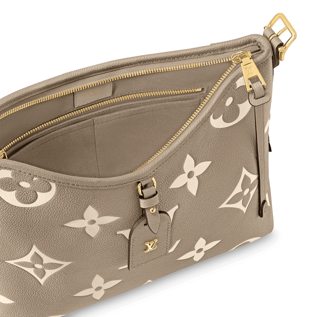 CarryAll PM Bicolor Monogram Empreinte Leather Hobo Bag M47180