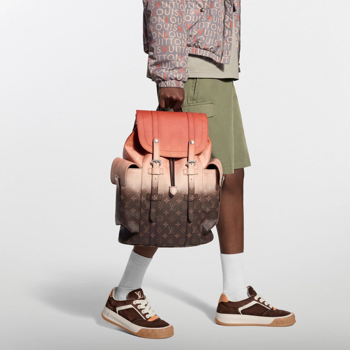 Christopher MM Backpack Monogram Pigment Orange Shoes