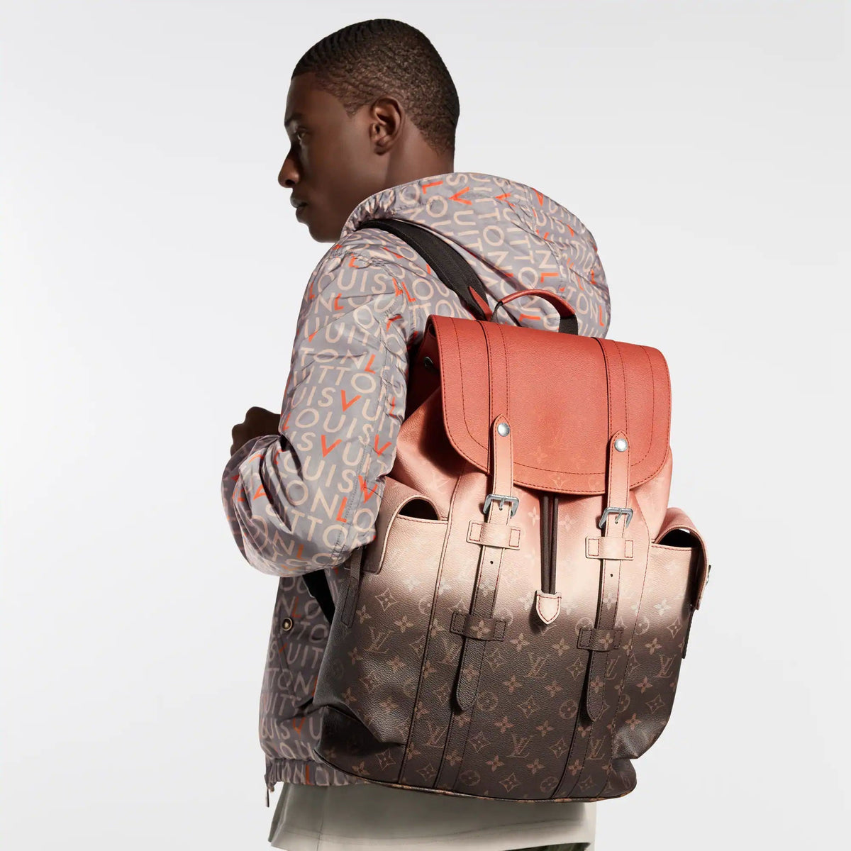 Christopher MM Backpack Monogram Pigment Orange Shoes