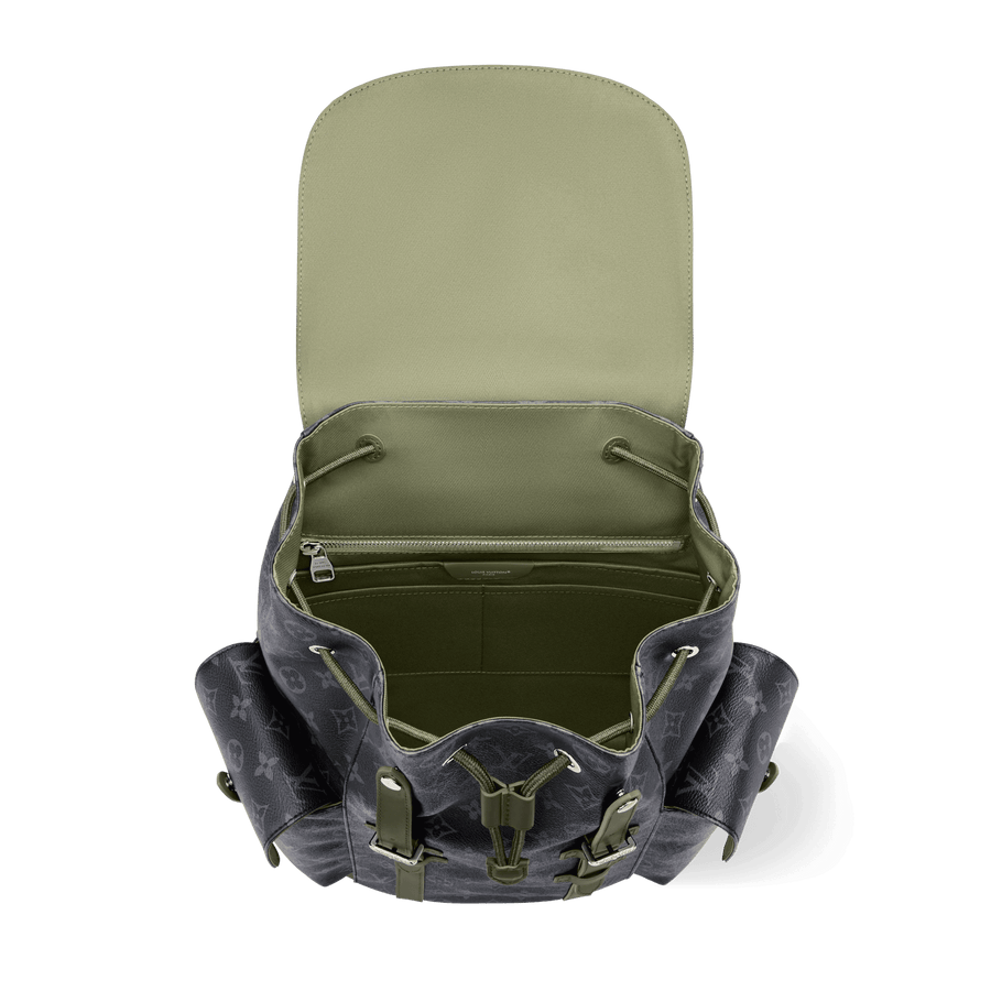 Christopher MM Backpack Monogram Eclipse Canvas Khaki Shoes