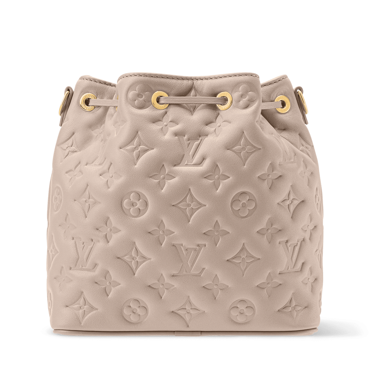 Coussin Bucket Monogram Embossed Lambskin Drawstring Bag M26530