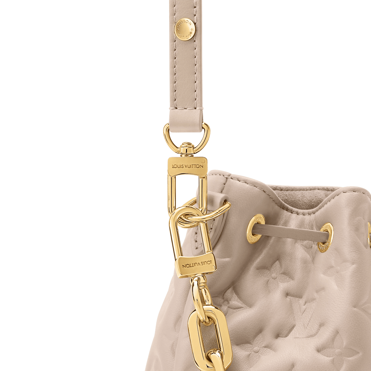 Coussin Bucket Monogram Embossed Lambskin Drawstring Bag M26530
