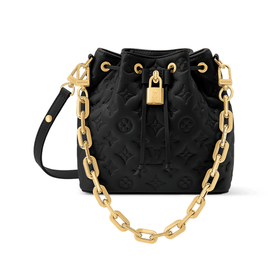 Coussin Bucket Monogram Embossed Lambskin Leather Bucket Bag M26216