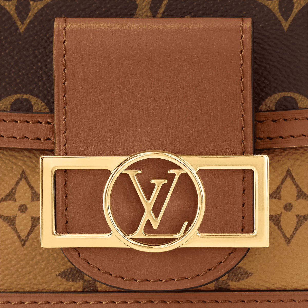 Dauphine East West Monogram Reverse Canvas Shoulder Bag