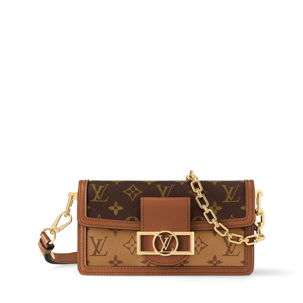 Dauphine East West Monogram Reverse Canvas Shoulder Bag