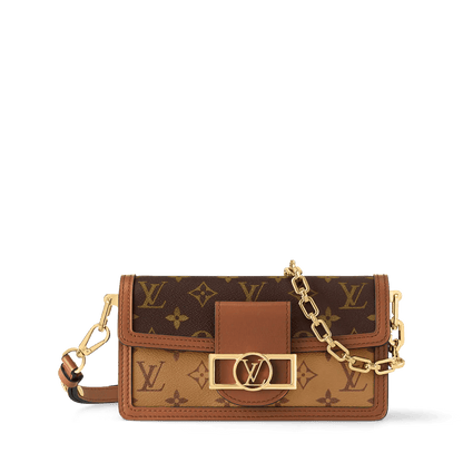 Dauphine East West Monogram Reverse Canvas Shoulder Bag
