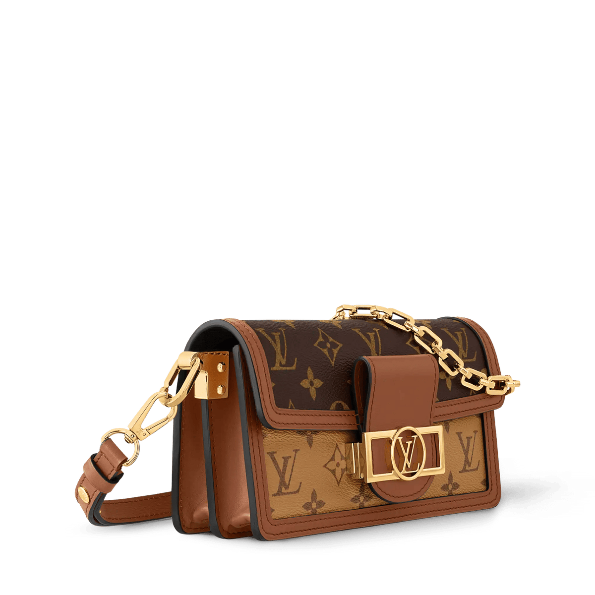 Dauphine East West Monogram Reverse Canvas Shoulder Bag