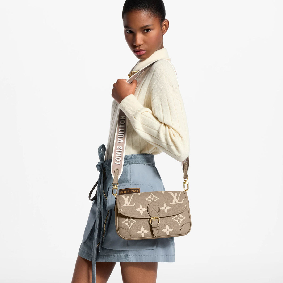 Diane Monogram Empreinte Leather Satchel M46583