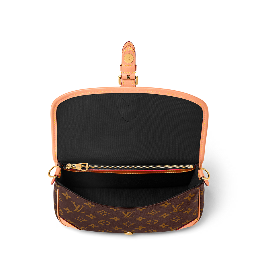 Diane Monogram Coated Canvas Black Gold-Color Hardware
