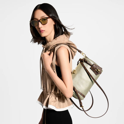 Express PM Platinum Grained Calfskin Tote Bag