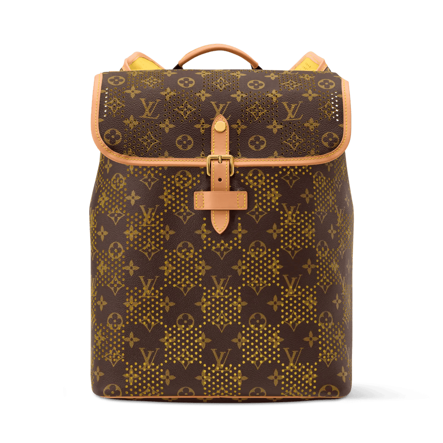 Flaneur Backpack Monogram Grid Jaune Mat