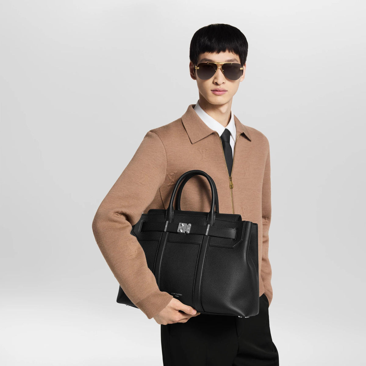 Georges Tote MM Cuir Millésime Calfskin Black