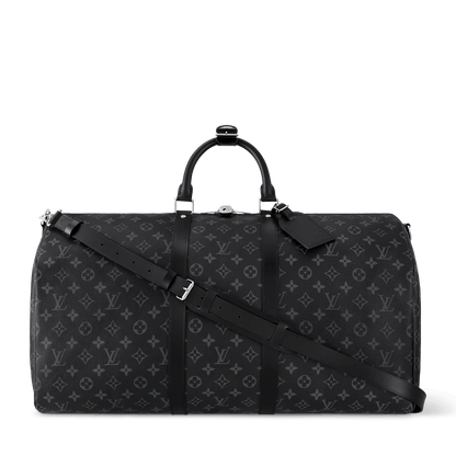 Keepall 55 Bandoulière Bag Monogram Eclipse Grey Shoes