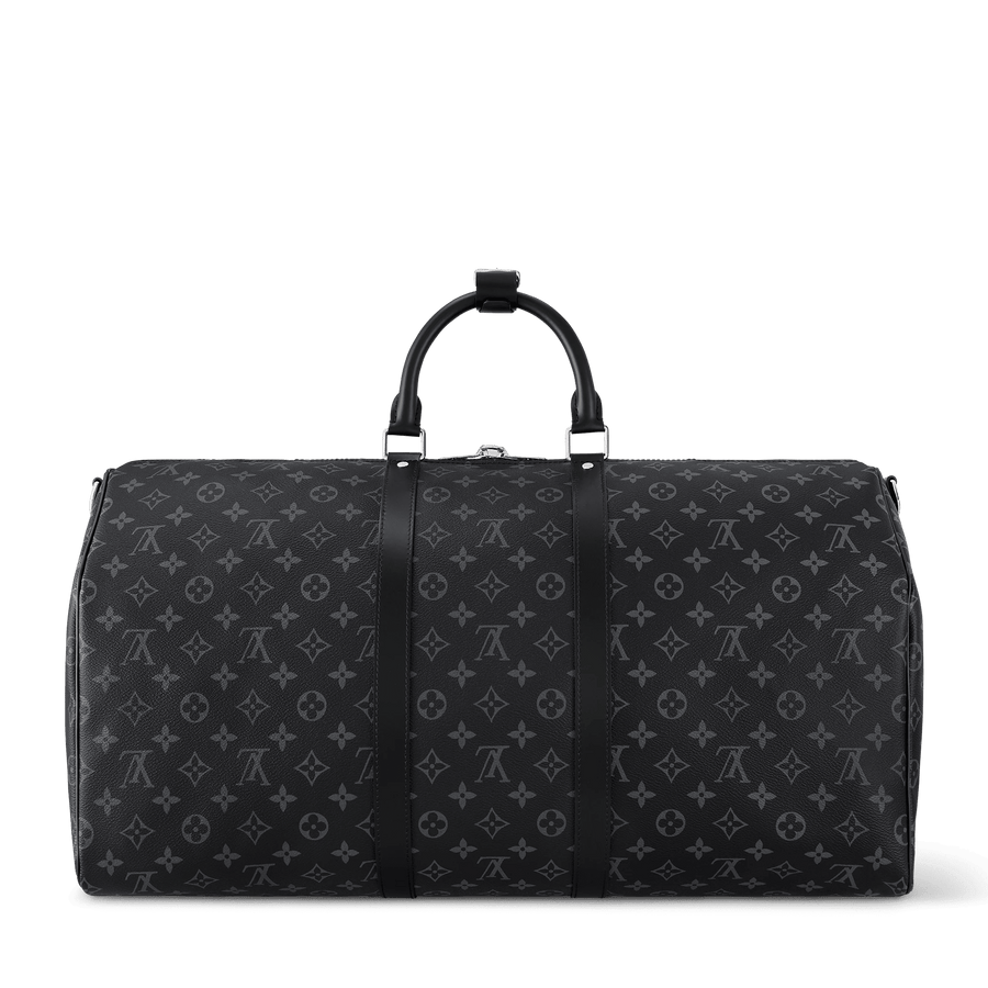 Keepall 55 Bandoulière Bag Monogram Eclipse Grey