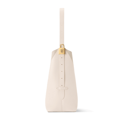 Low Key Hobo MM Quartz Gray Calfskin Hobo Bag