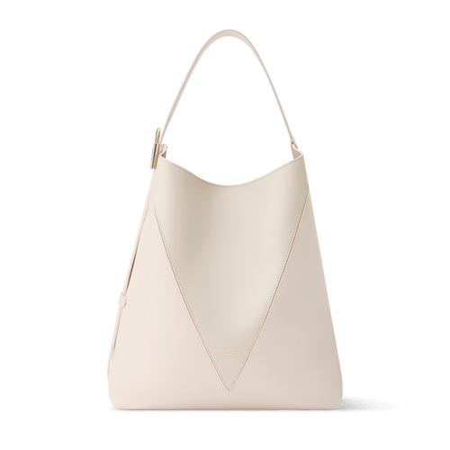 Low Key Hobo MM Quartz Gray Calfskin Hobo Bag