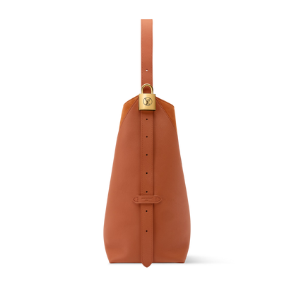 Low Key Hobo MM Cognac Calfskin Hobo Bag