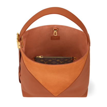 Low Key Hobo MM Cognac Calfskin Hobo Bag