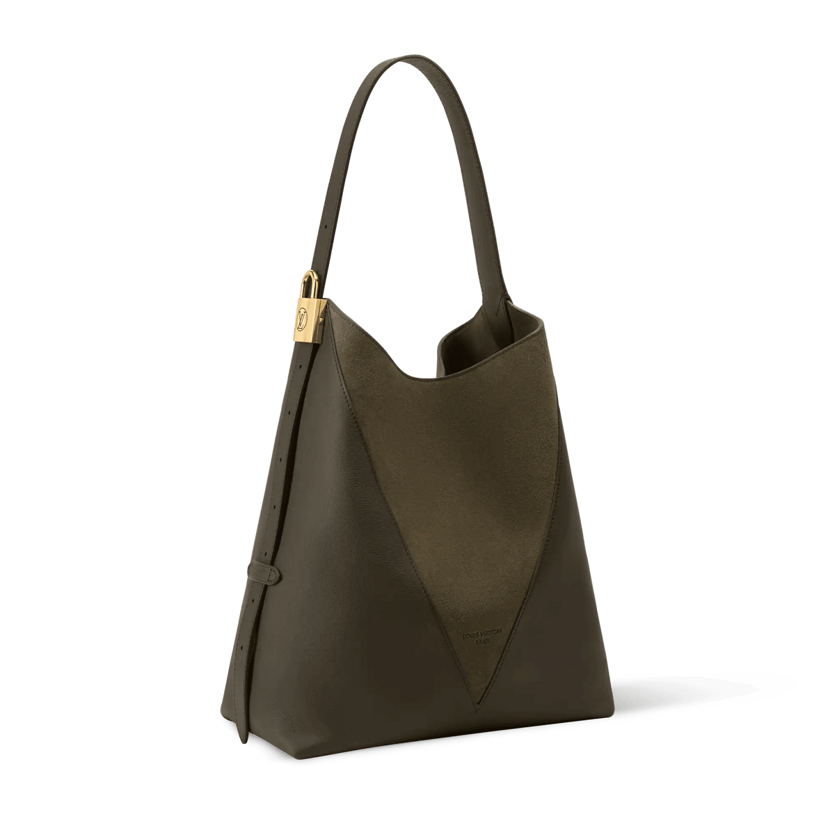 Low Key Hobo MM Dark Fango Leather Hobo Bag