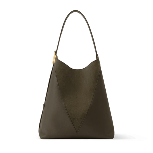 Low Key Hobo MM Dark Fango Leather Hobo Bag