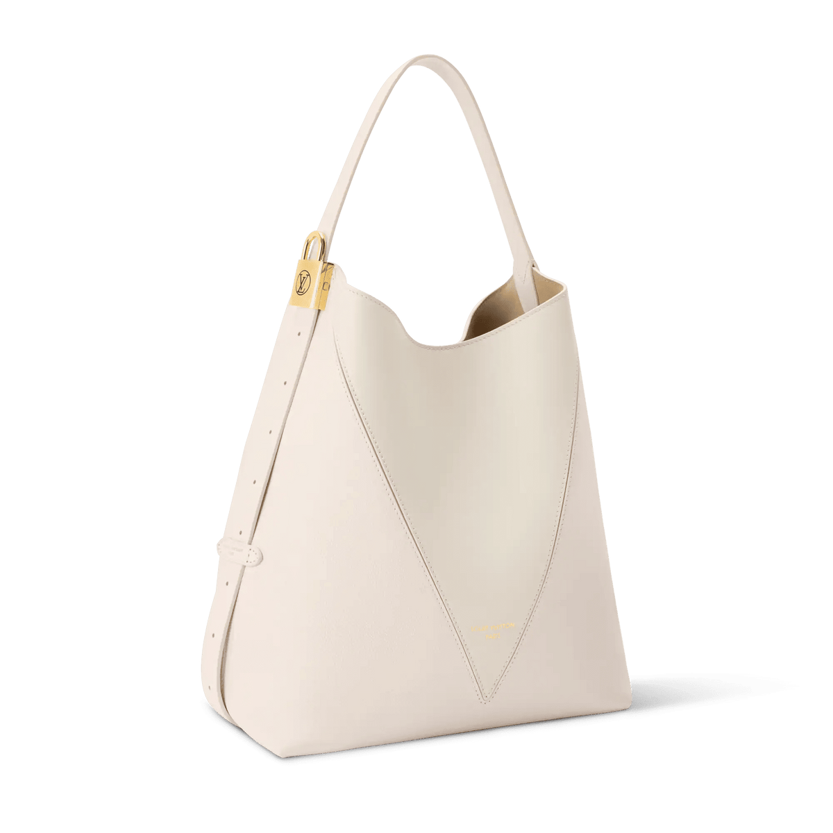 Low Key Hobo MM Quartz Gray Calfskin Hobo Bag