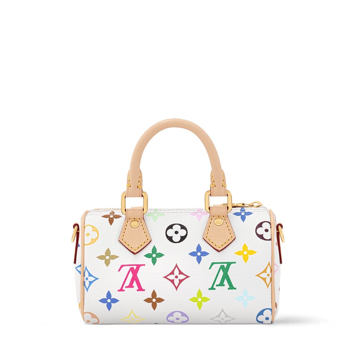 Nano Speedy Multicolore Blanc Monogram Coated Canvas Handbag M13391
