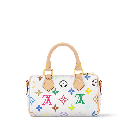 Nano Speedy Multicolore Blanc Monogram Coated Canvas Handbag M13391