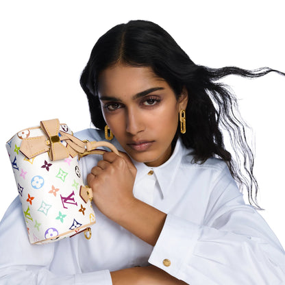 Nano Speedy Multicolore Blanc Monogram Coated Canvas Handbag M13391