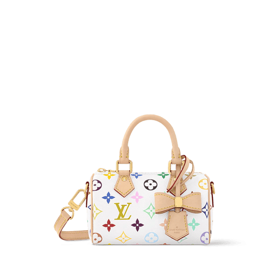 Nano Speedy Multicolore Blanc Monogram Coated Canvas Handbag M13391