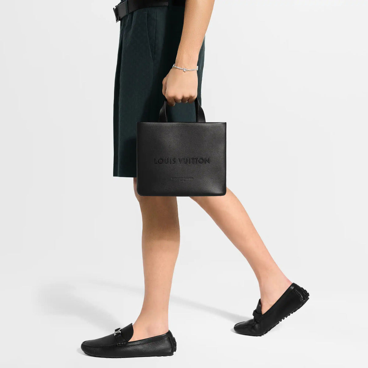 Mini Shopper Tote Monogram Calf Leather Black Collection
