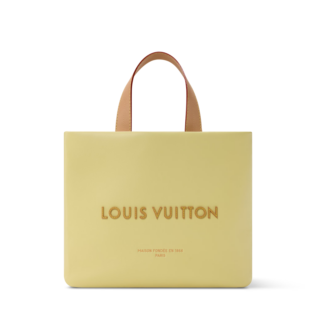 Mini Shopper Designer Tote Bag Calfskin Leather Daisy Yellow Gold-Toned Hardware