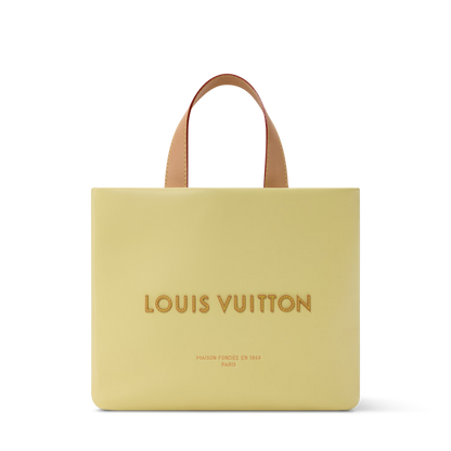 Mini Shopper Designer Tote Bag Calfskin Leather Daisy Yellow Gold-Toned Hardware