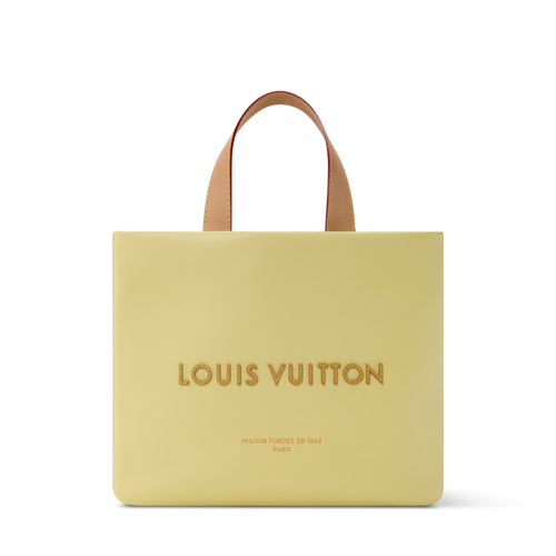 Mini Shopper Designer Tote Bag Calfskin Leather Daisy Yellow Gold-Toned Hardware