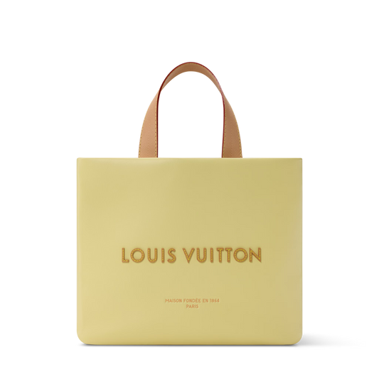 Mini Shopper Designer Tote Bag Calfskin Leather Daisy Yellow Gold-Toned Hardware