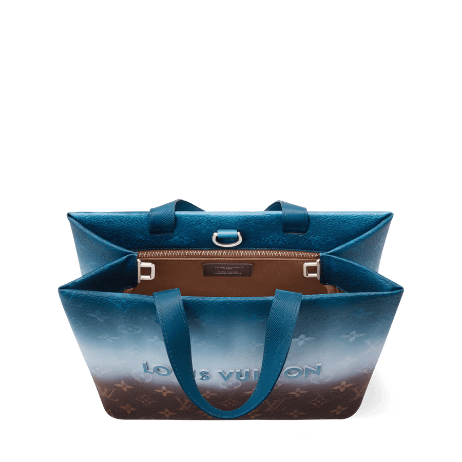 Mini Shopper Tote Monogram Pigment Blue